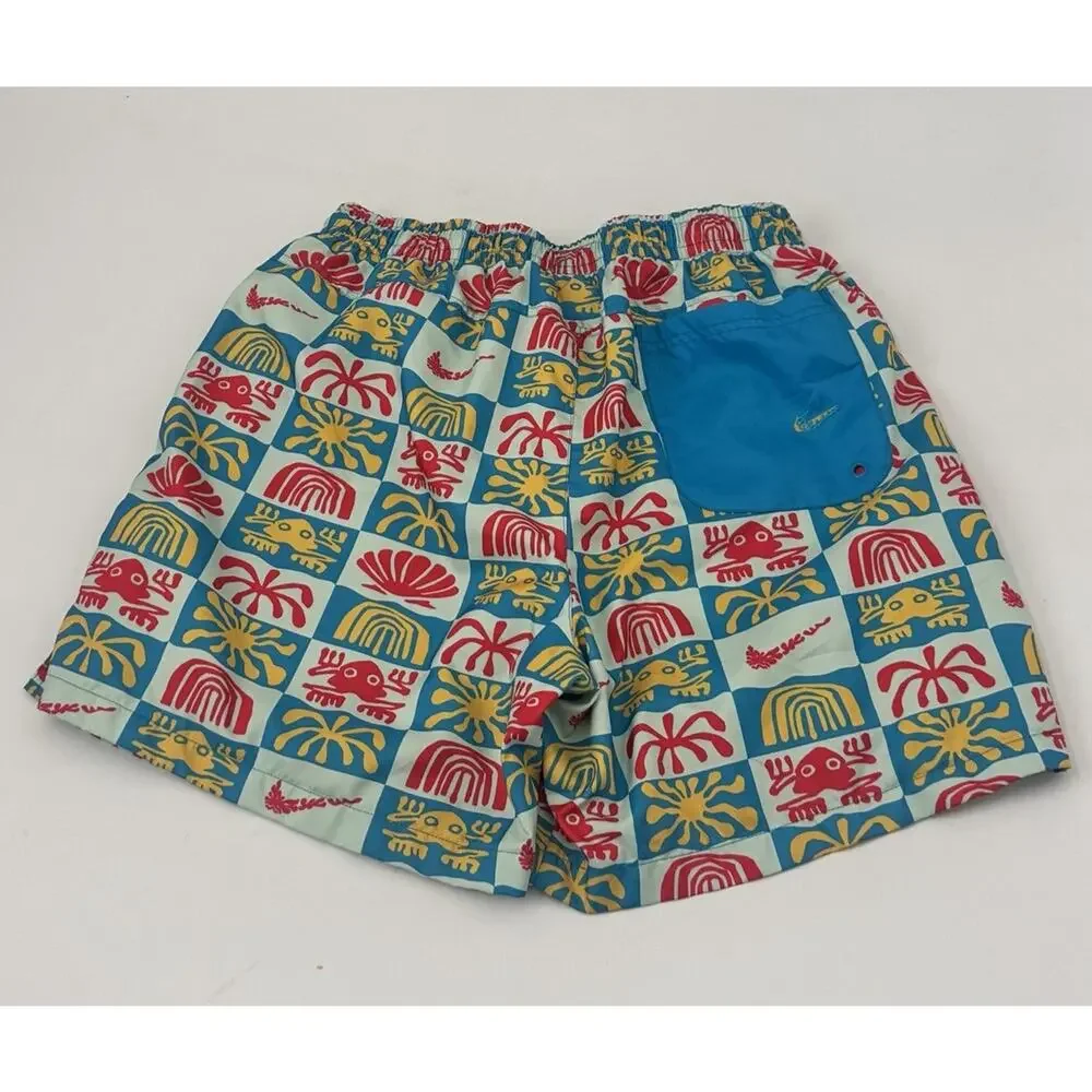 Vintage Nike Shorts Mens Large Abstract Swim Trunks 90s